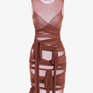 Sheer Mesh Wrapped -tie slinky bandage dress. Brand new super sexy